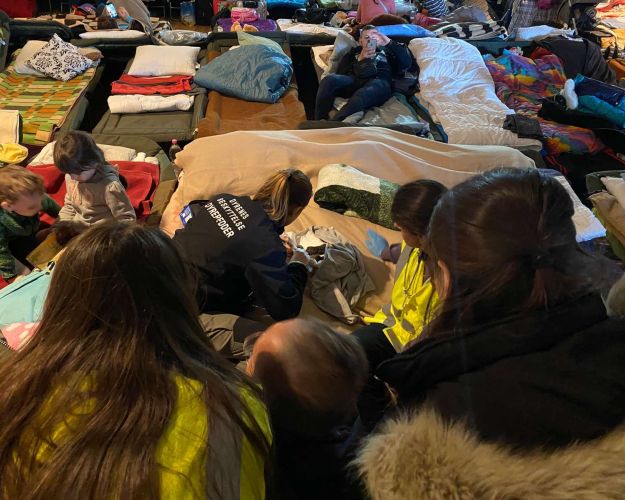 Fødselshjælp til kat på flygtningecenter