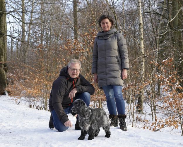 Tina og Søren i sneen